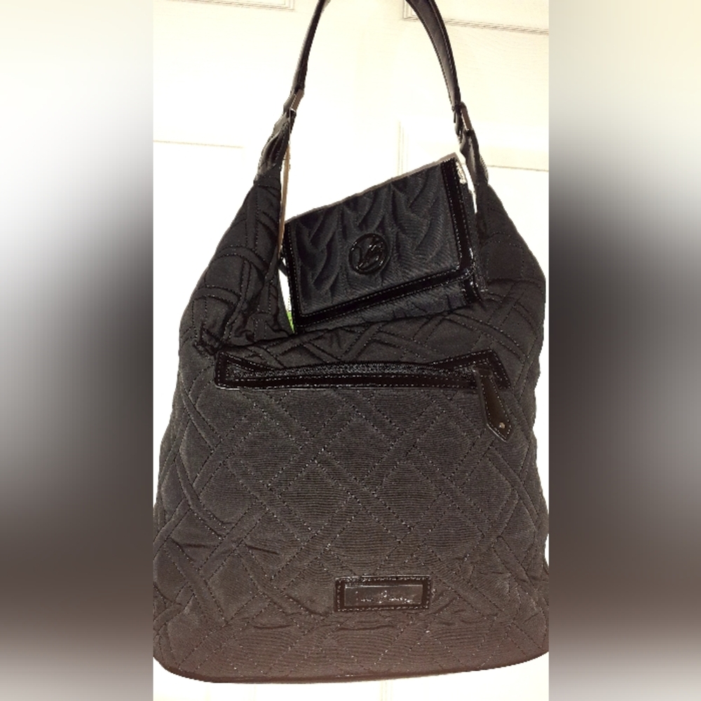 Vera Bradley Black Quilted Hobo Bag